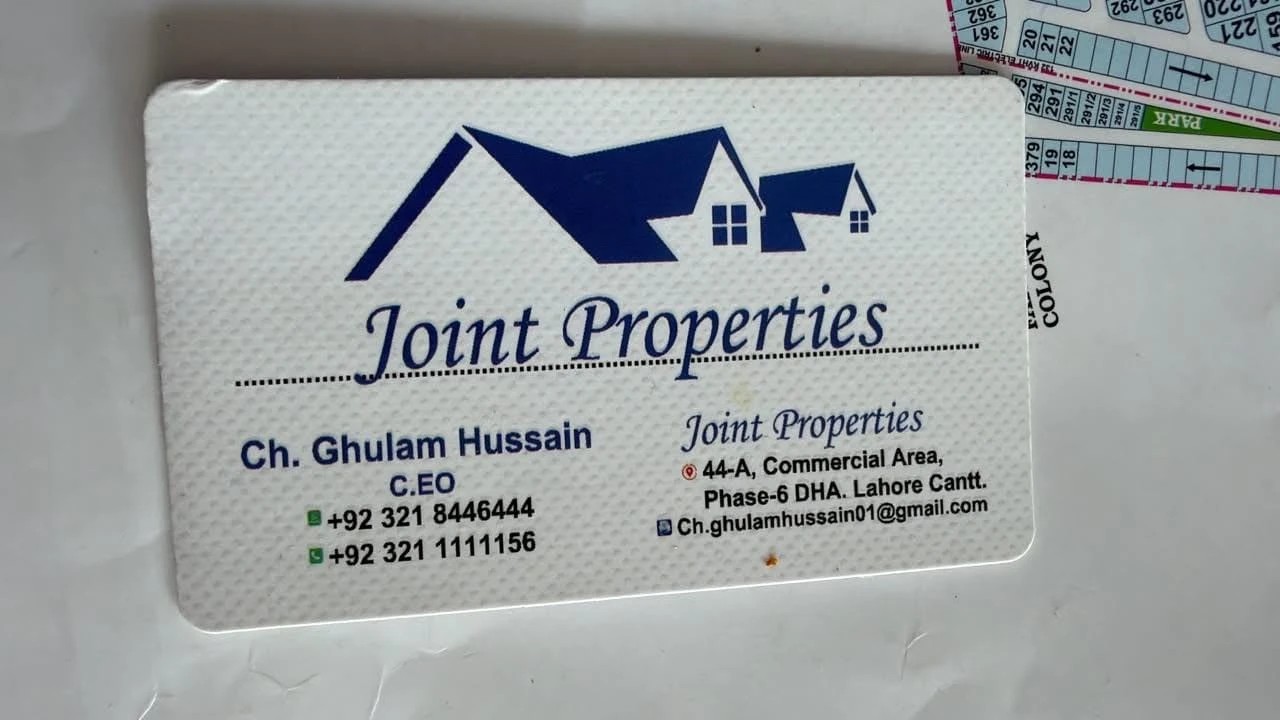 Ch. Ghulam Hussain — Joint Properties visiting card