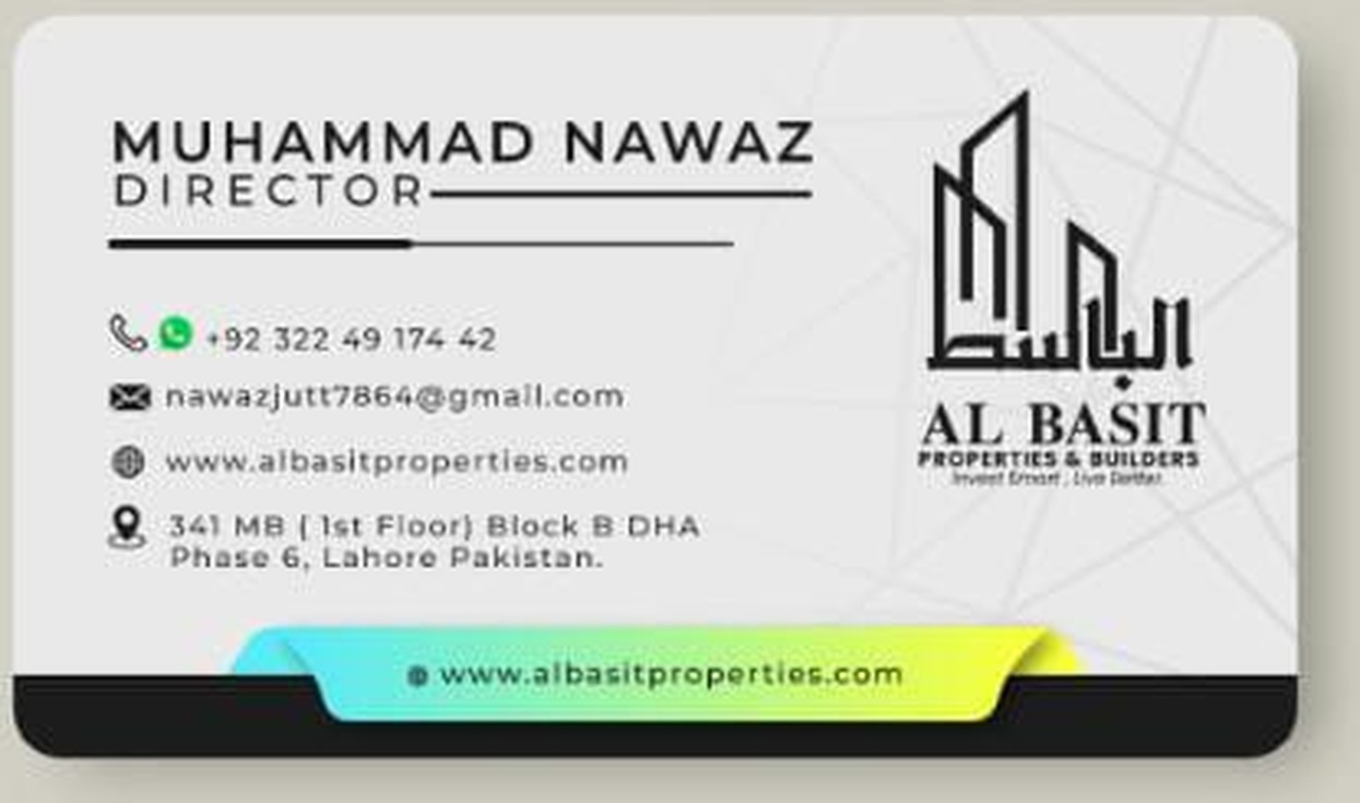 Muhammad Nawaz — Al Basit Properties & Builders visiting card